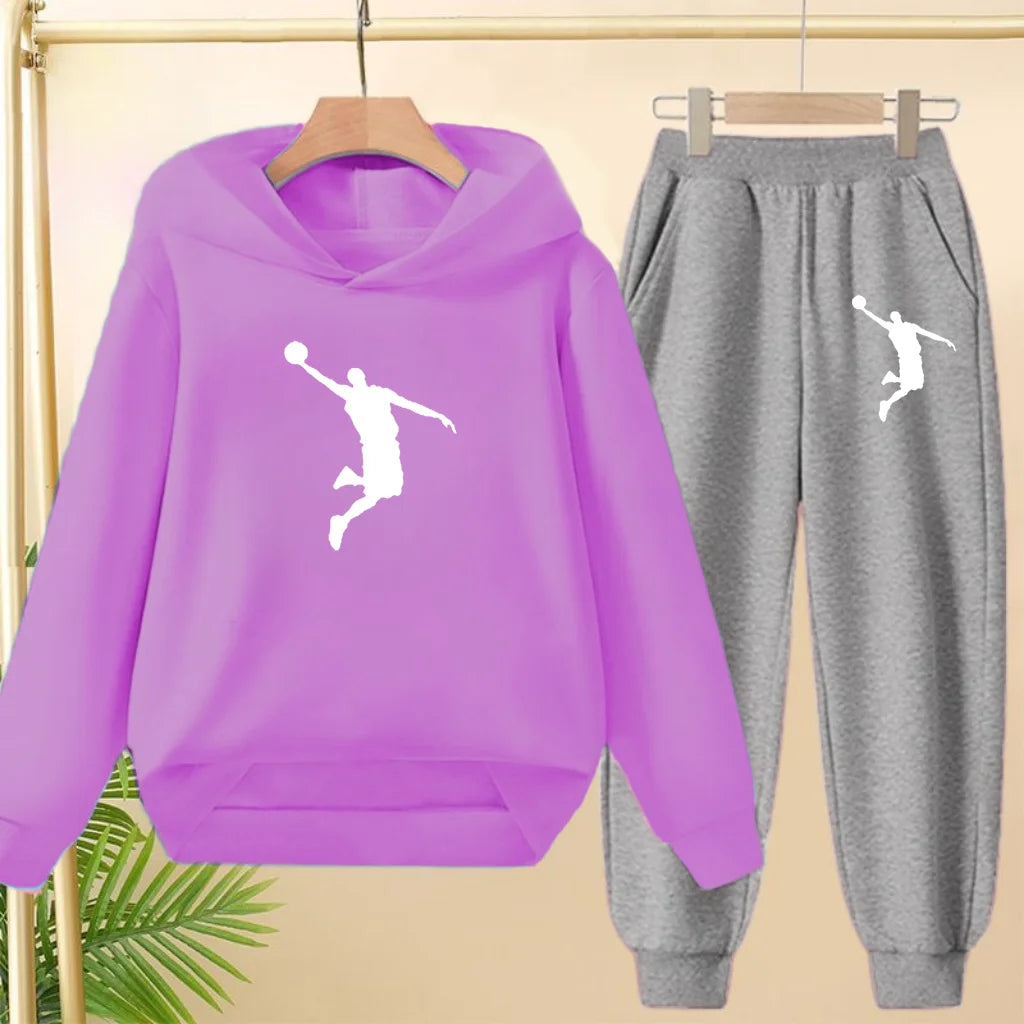 Children's Sportswear,playing Clothes, Hooded Sweatshirts and Long Pants Are Suitable for Boys and Girls Aged3to13.Charming Sets