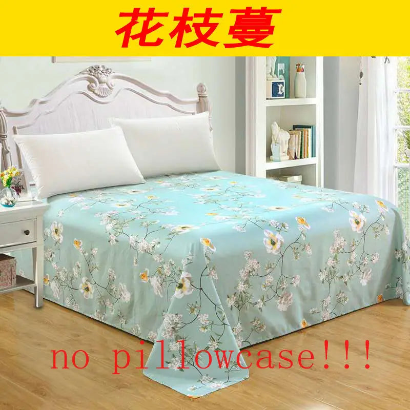 Flat Sheets Printed Washed Household Comfortable Students Queen King Size Bed Cover Breathable Single Double Bedspread Trendy