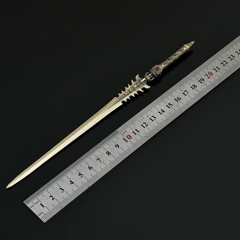 22cm/8.66in Cold Weapons Model Metal Handicraft Ornament Model Chase The Sun Sword Toy Ornament Model Desktop Display Collection