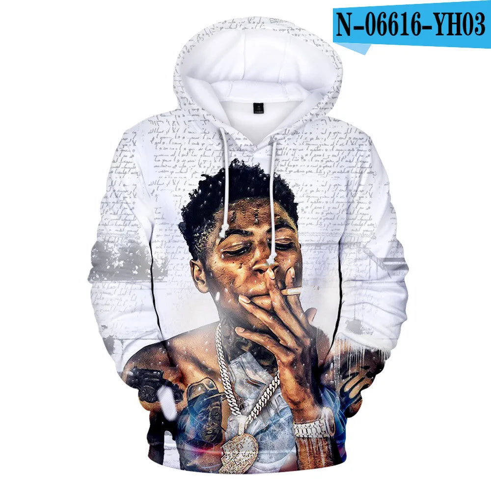 1 Piece Custom Your Picture Hoodies Rapper YoungBoy 3D Print Sweatshirts Men Women Hooded Oversized Hoodie Fashion Kids Pullover