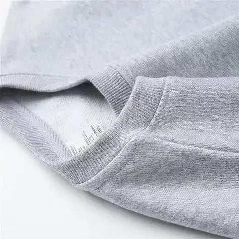 Autumn Heavyweight Cotton Round Neck Sweater Solid Loose Simple Sports Harajuku Top for Men and Women Pullover
