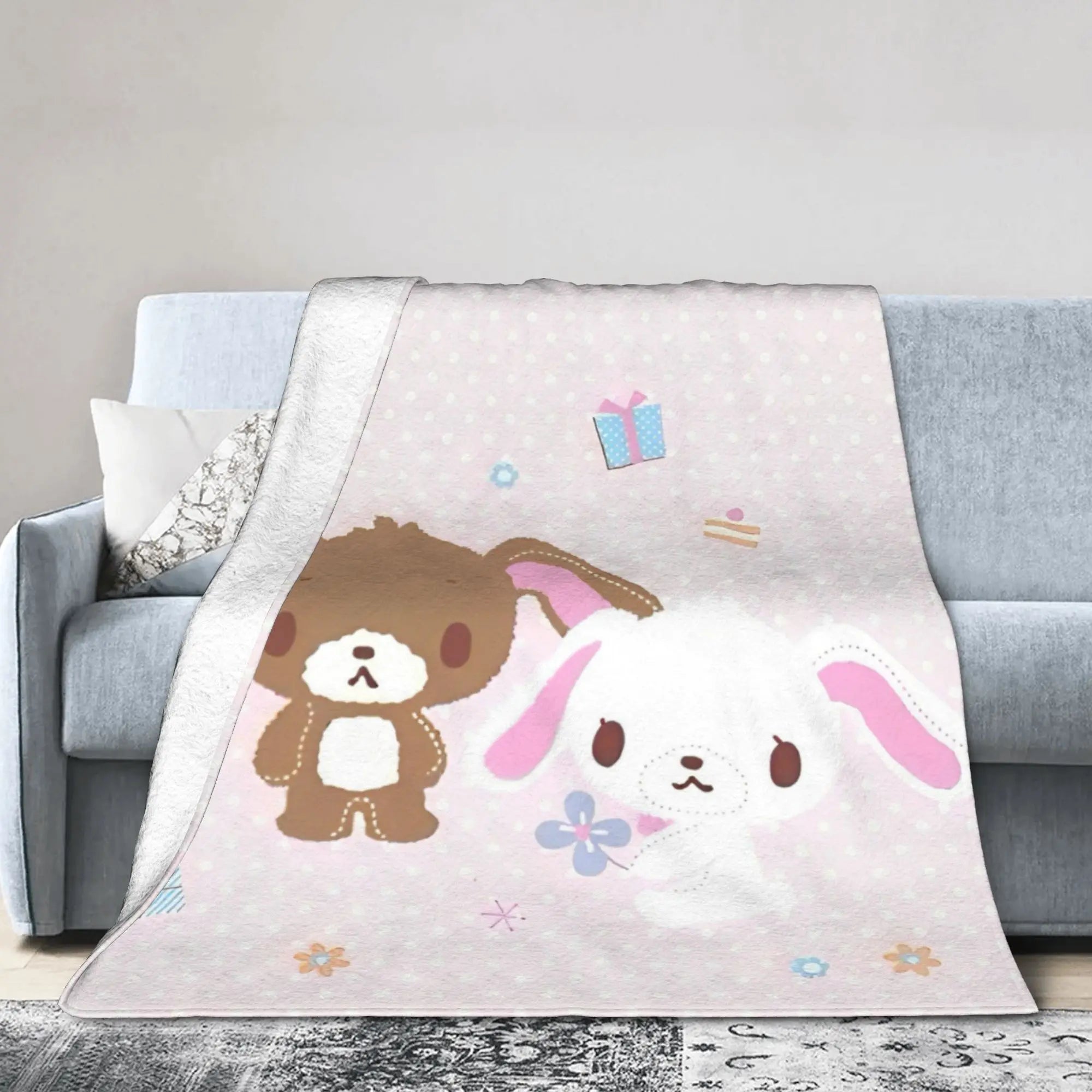 Cartoon Sugarbunnies Blanket  Fleece Awesome Soft Throw Blankets for Bedspread  Winter