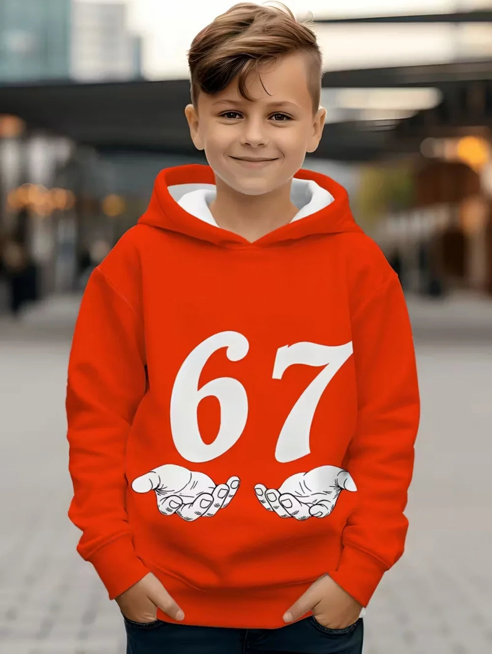 Fun Six Seven 6 7 Meme Design Hoodie for Kids Chaotic Humor Y2k Game Saying Tee Novelty Gift Boys Top Fashion Children's Clothes