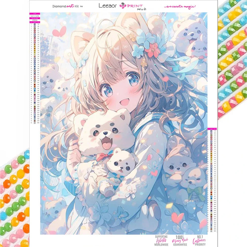 Diamond Painting 2024 Cartoon Girl Picture Full Drill Mosaic Embroidery 5d Diy Cross Stitch Kit Home Decor Gift алмазная мозаика