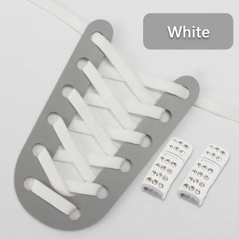 Magnetic Shoe Laces Without Ties Elastic Shoelaces For Sneakers  Diamond Metal Lock Convenient Lazy Shoes Lace Unisex 1Pair