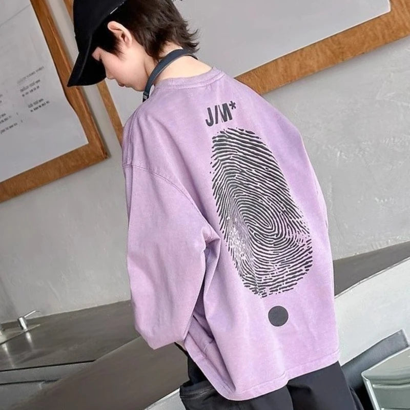 Printing Children's Clothing 7 To 12 Years Graphic T Shirts Boys' T-shirt Child Clothes Top Boy's Tshirt Kids Oversized 14 Boys'