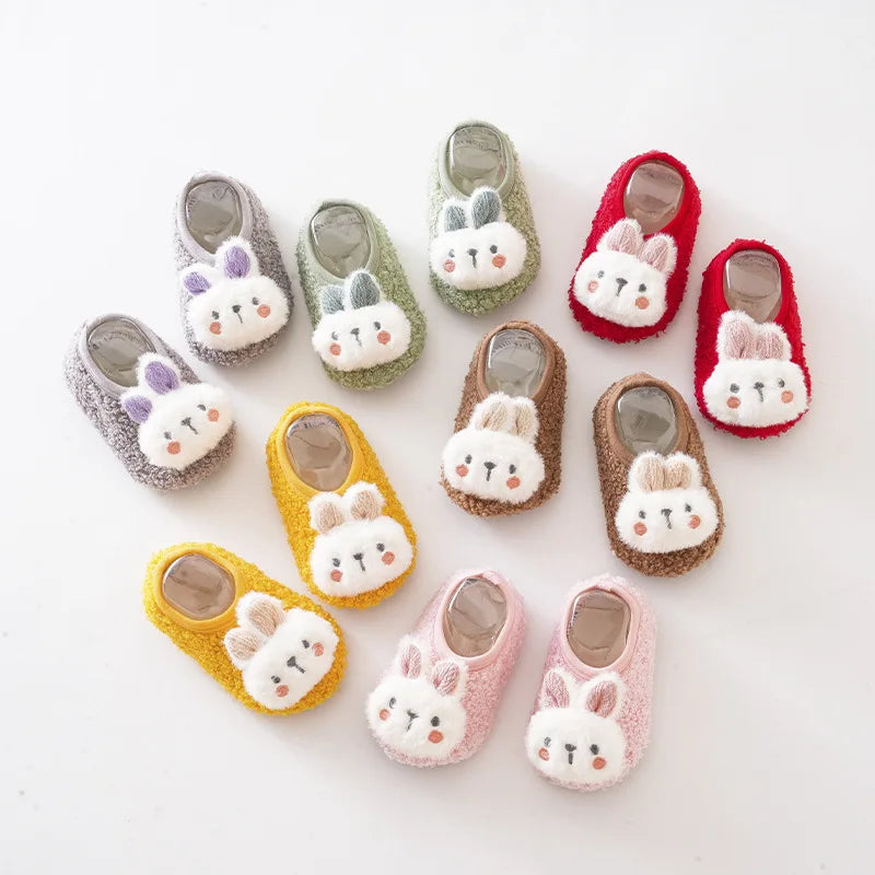 Baby Floor Socks Cartoon Plush Soft Sole Baby Slippers Toddler Warm Shoes Children Soft Non-slip Prewalkers Indoor Home Slippers