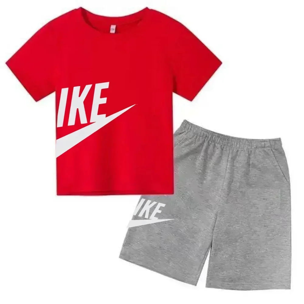 Children's Clothing Kids & Teen T-Shirt Set Summer Top + Shorts 2 Piece Set Short Sleeve Casual Fashion Boys Girls Kids Set