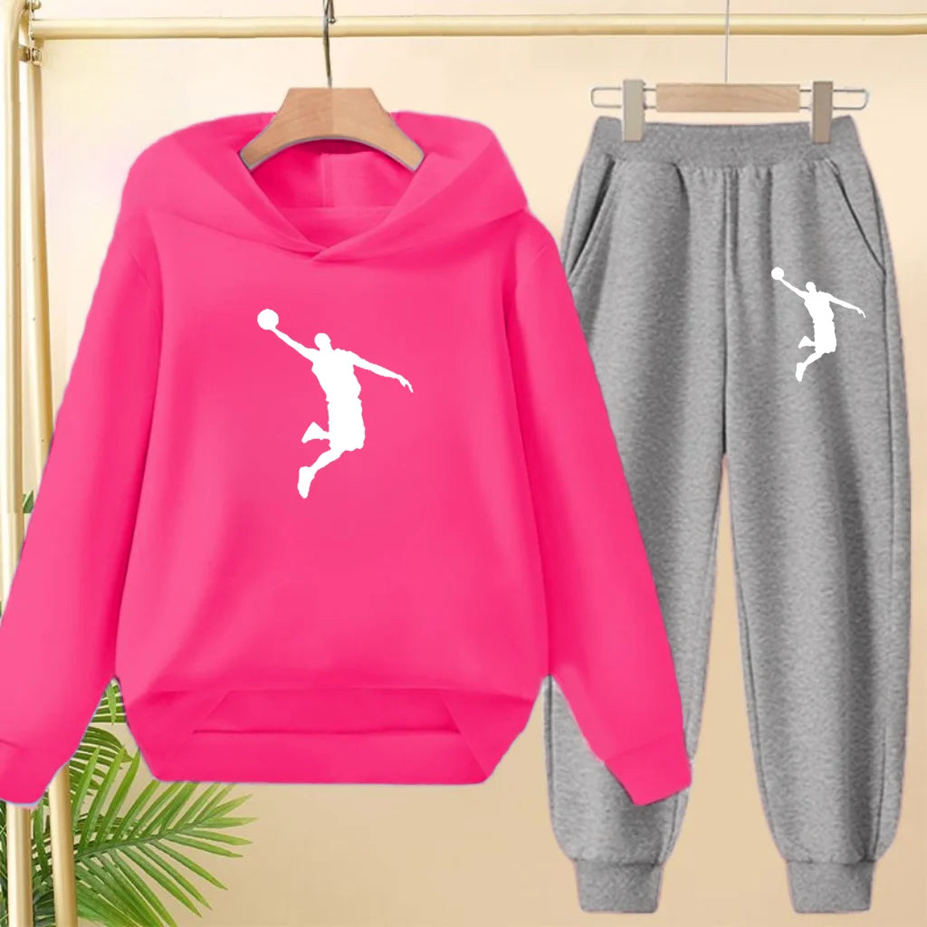 Children's Sportswear,playing Clothes, Hooded Sweatshirts and Long Pants Are Suitable for Boys and Girls Aged3to13.Charming Sets