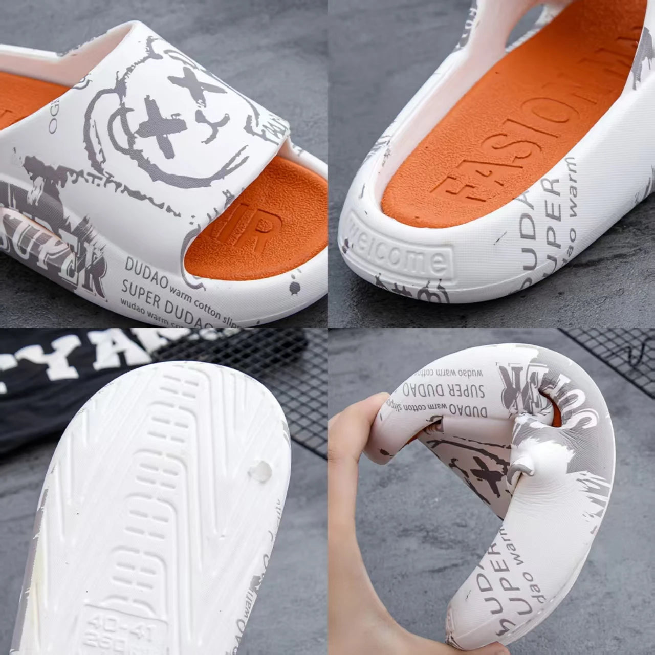 Summer Men's Slippers Outdoor Slippers Cartoon Pattern Men Home Slippers Beach Couple Sandals Platform Non-slip Women Slipper