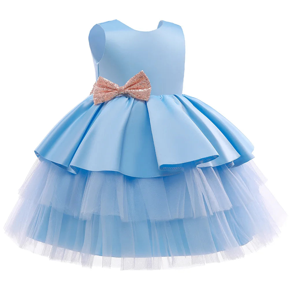 New Year Baby Girl Clothes Puffy Wedding Christmas Party Baptism Princess Dress Toddler 1st Birthday Party Infant Dress Gown