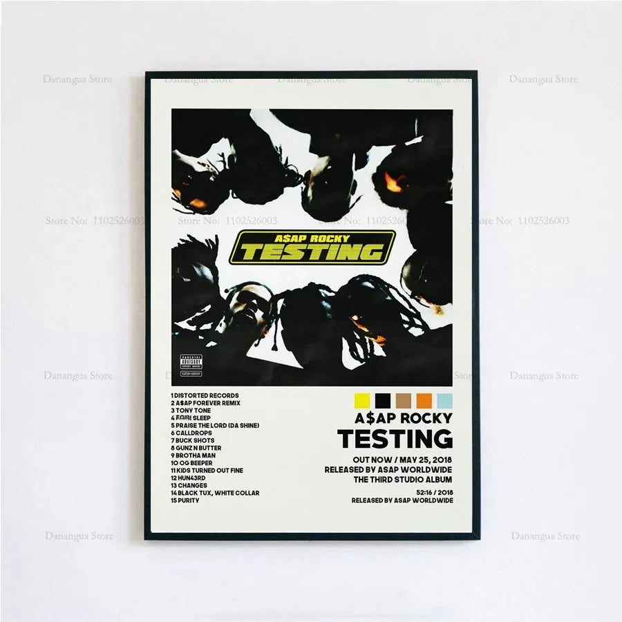New ASAP Rocky Testing Live Love D.M.B.Tracklist Music Album Cover Poster Prints Wall Art Painting Picture Photo Room Home Decor