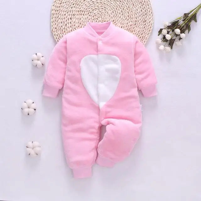 New Baby Girl Boy Thick Romper Warm Winter Newborn Infant Baby Dinosaur Fleece Romper Jumpsuit Soft Pajamas Clothes