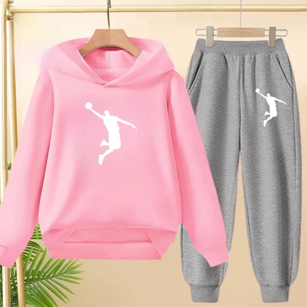 Children's Sportswear,playing Clothes, Hooded Sweatshirts and Long Pants Are Suitable for Boys and Girls Aged3to13.Charming Sets