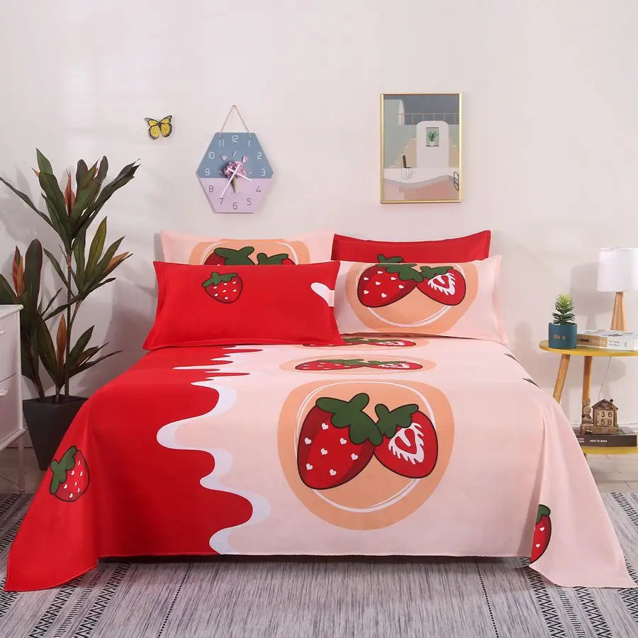 1Pcs Bed Sheet Home Textile Modern Polyester Cotton Flat Sheets Bed Linens Single Queen King Size Bedspread(No Pillow Covers)