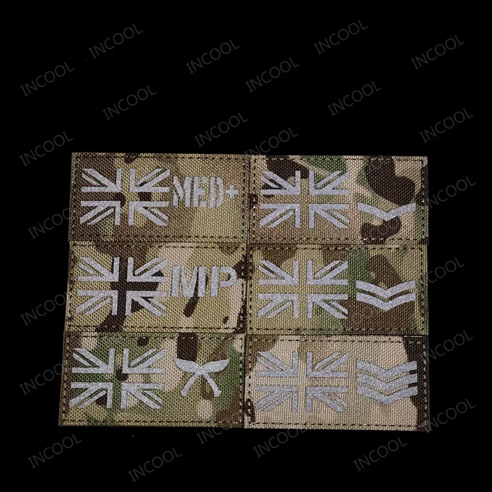 Infrared Reflective IR Rank Patch Uniform Ranks Embroidered Patches Appliques Shoulder Decorative Armband MED Badge For Clothing