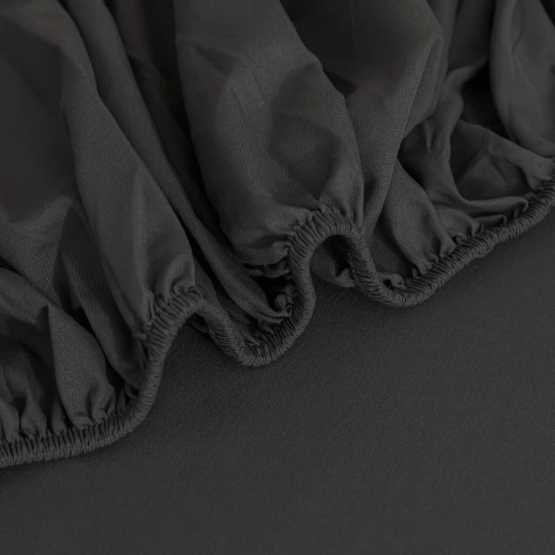 1pc Skin-friendly Bed Cover with Elastic Band Solid Color Brushed Bed Sheet Single/Queen/King Fitted Bedsheet(without pillowcase