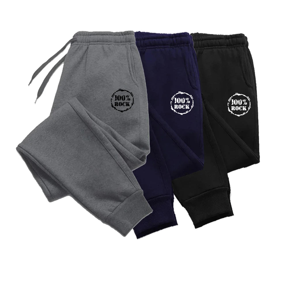 100% Rock Men's Casual and Fashionable Sports Pants Gym Sports Pants Men's Jogging Sports Pants Running Exercise Pants Joggers