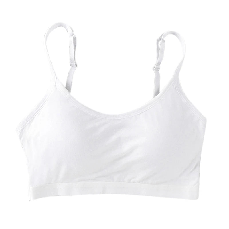 Teen Girls Cotton Tube Top Underwear Student Girl Bra No Steel Ring Thin Bra Sports Underwear Vest Teen Underwear Training Bra