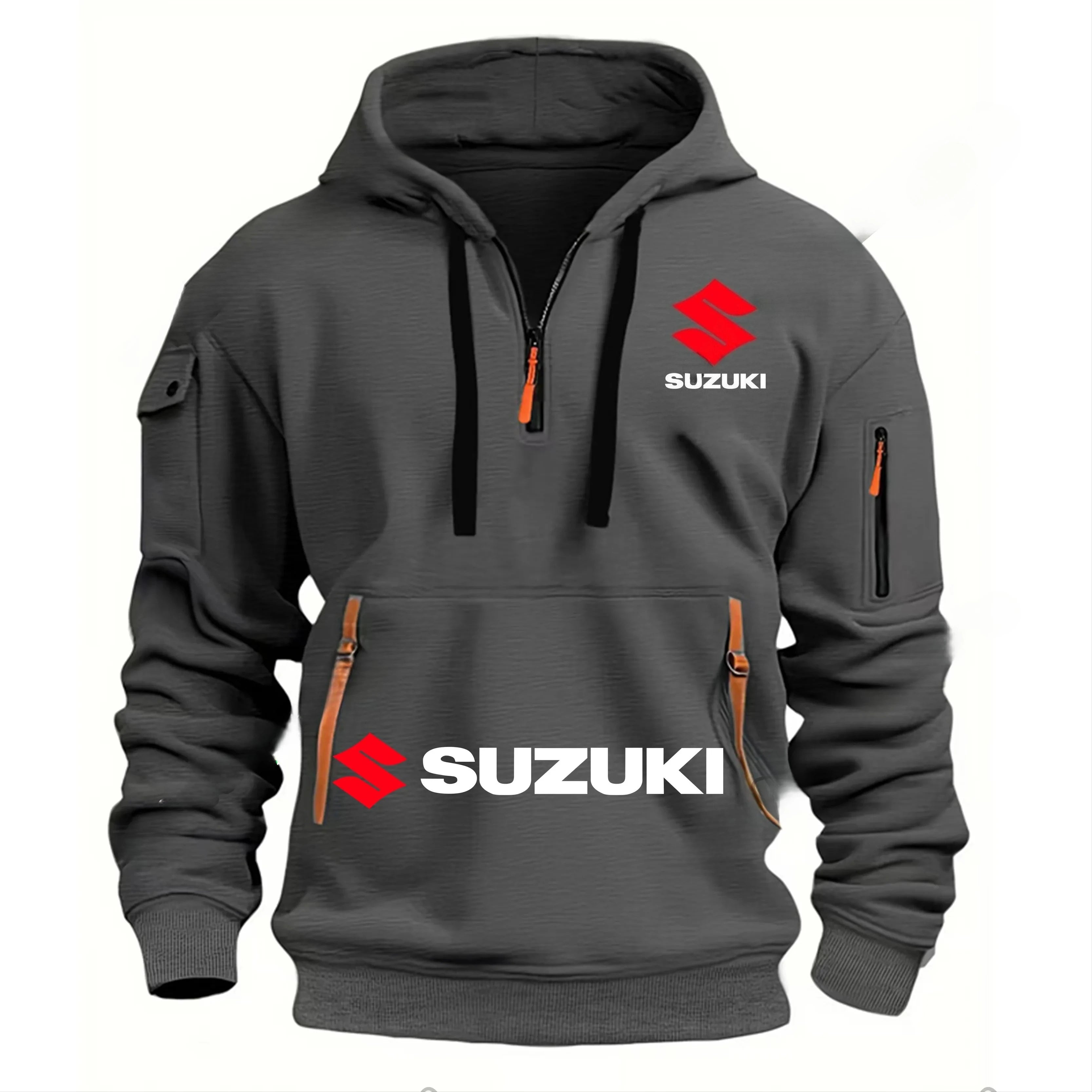 Suzuki Men's Hoodie Outdoor Motorcycle Riding Suit: Soft, Comfortable, Breathable, Stylish Autumn/Winter Style