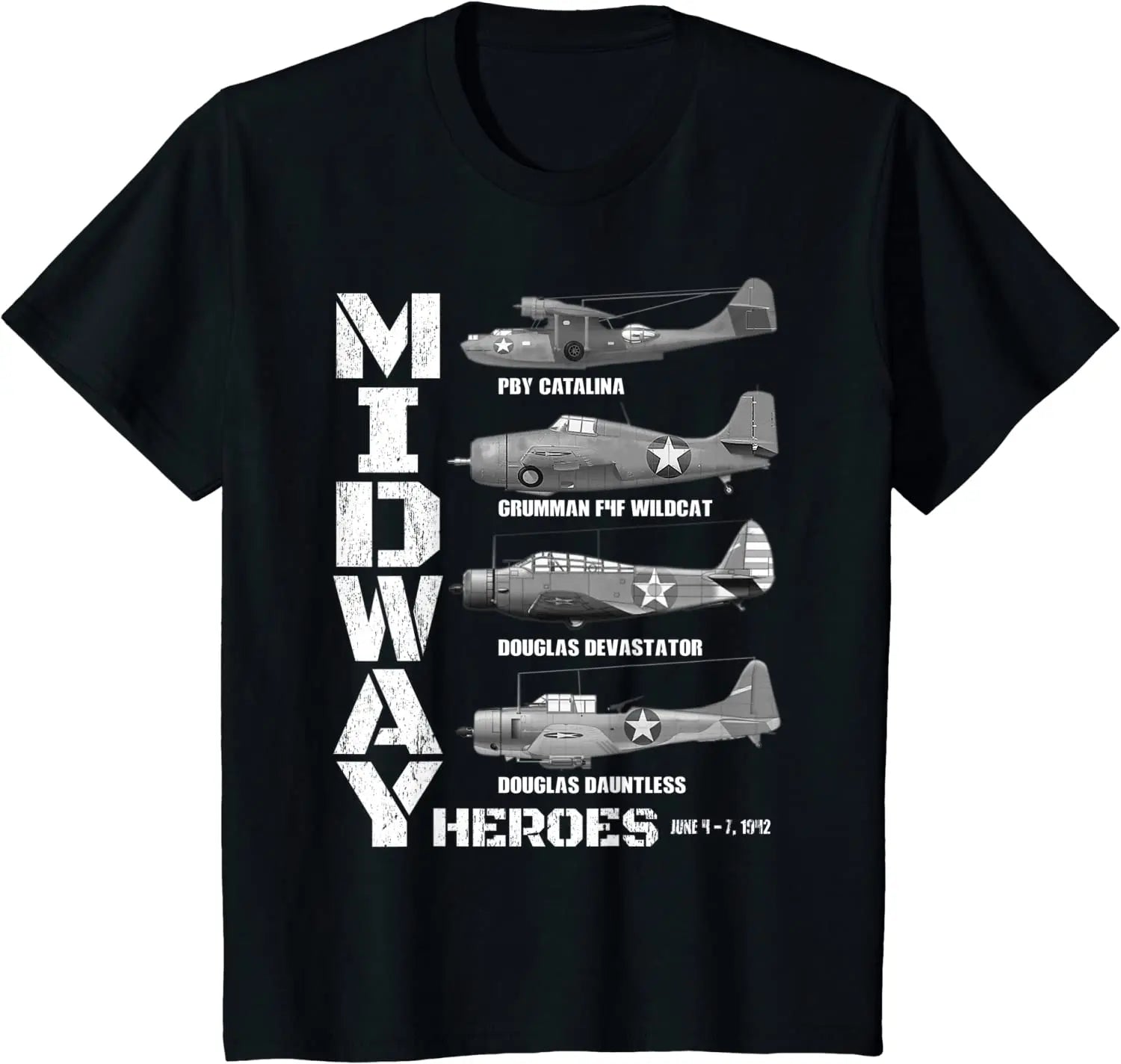 The Battle of Midway Plane Spotting American WW2 Planes Men T-Shirt Short Sleeve Casual 100% Cotton O-Neck Summer Shirts