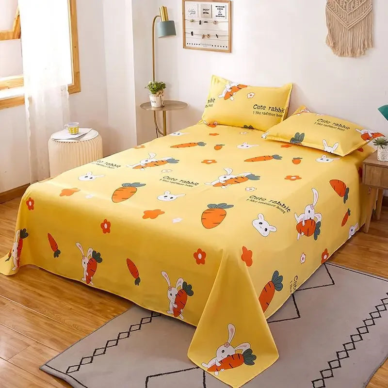 Beautiful and Lovely  Bed Sheet Patterns with Rich Colors for Student Dormitories Single Bed Sheets Double Beds  Simple Bedding