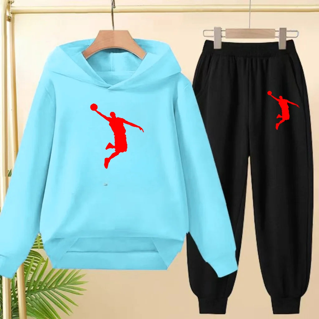 Children's Sportswear,playing Clothes, Hooded Sweatshirts and Long Pants Are Suitable for Boys and Girls Aged3to13.Charming Sets