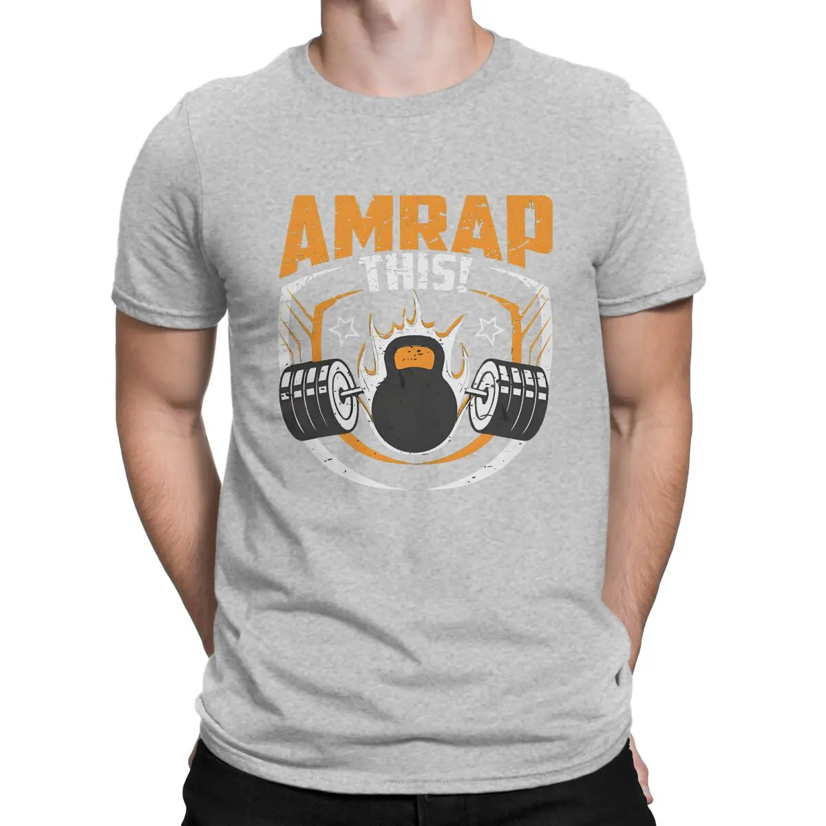 AMRAP This T-Shirts for Men Crossfit Casual 100% Cotton Tee Shirt Round Collar Short Sleeve T Shirts Birthday Gift Tops