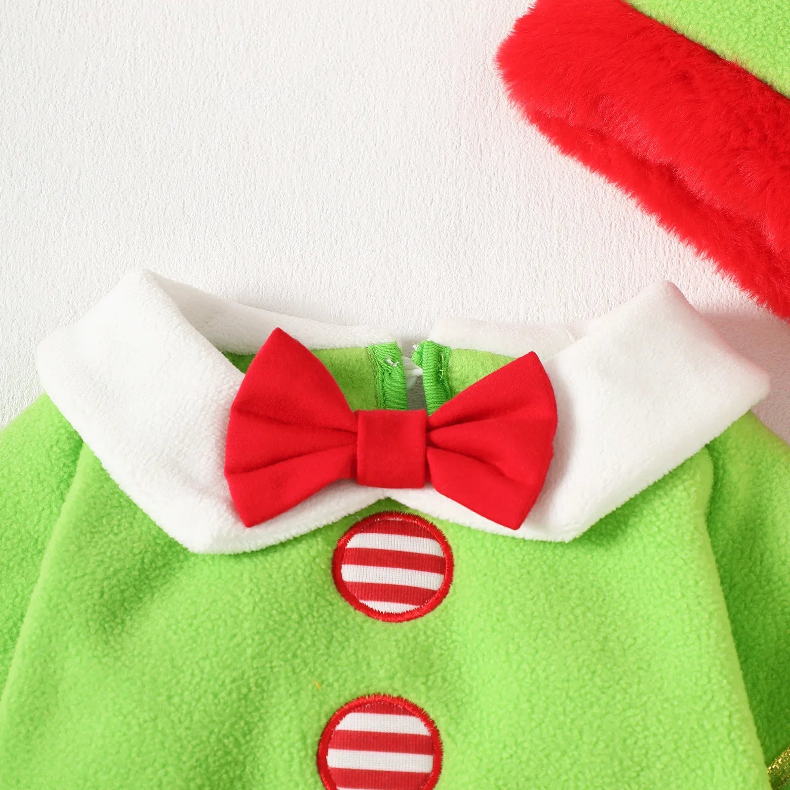 Christmas Baby Newborn Items Elf Costume 3Pcs Sets 0-4Y Baby Girl Boy Cotton Striped Patchwork Long Sleeve Pants Outfit with Hat