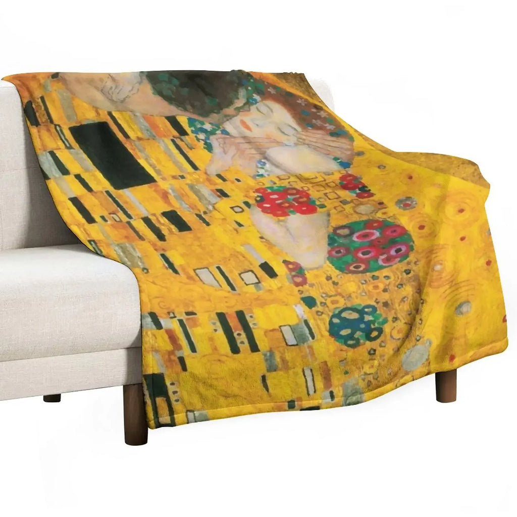 Gustav Klimt | The Kiss Throw Blanket Soft Bed Blankets Luxury St Blanket