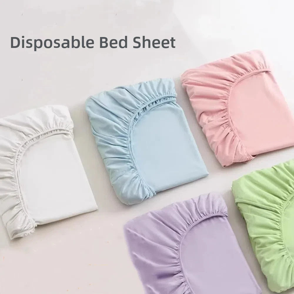 Disposable Non-woven Fitted Sheet with Elastic Bands Non Slip Adjustable Mattress Covers For Single Bed hotel Travel