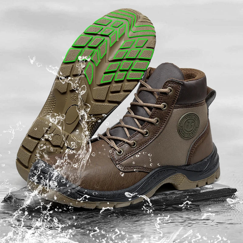 Male Anti static Work Boots Anti-smash Safety Shoes Men Anti puncture Steel Toe shoes Protection Indestructible shoes Non-slip