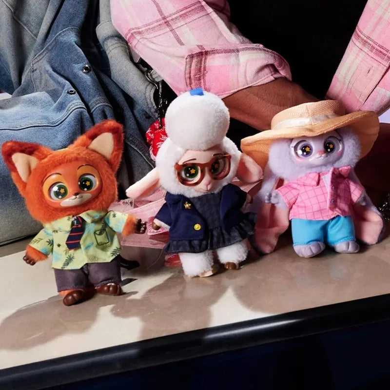2025 MINISO Zootopia Vinyl Plush Blind Box Keychain Nick and Judy Vinyl Plush Toys Cute Dolls Gifts for Girls Trendy Toys