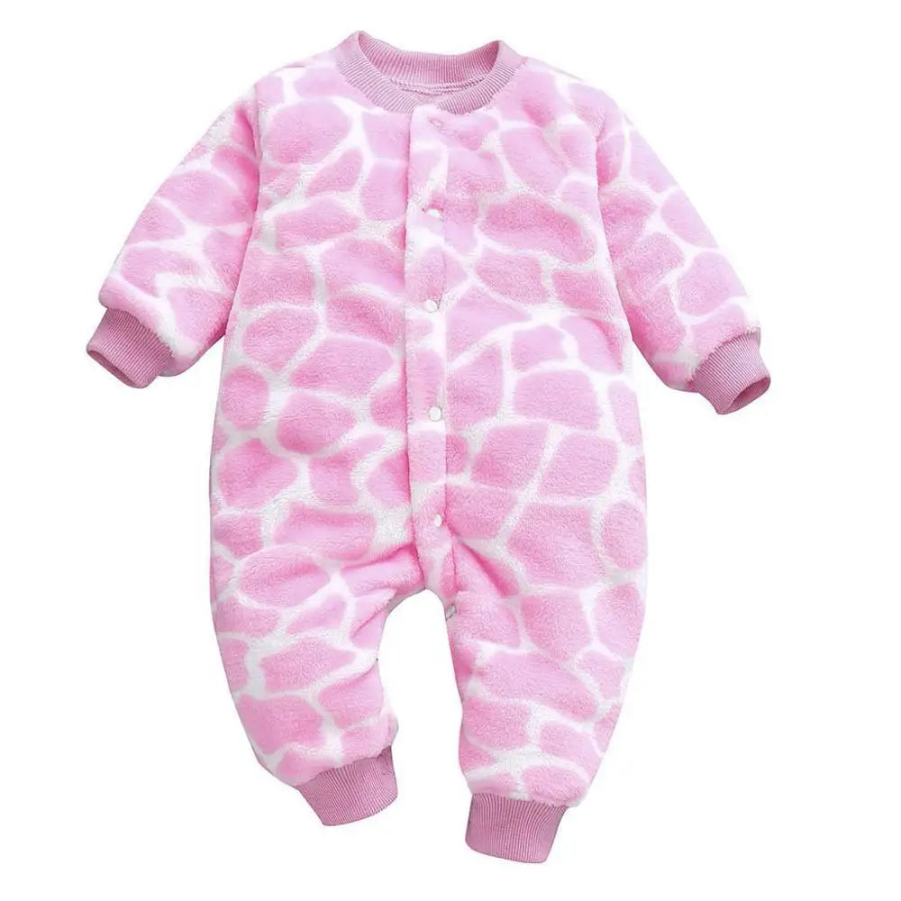 New Baby Girl Boy Thick Romper Warm Winter Newborn Infant Baby Dinosaur Fleece Romper Jumpsuit Soft Pajamas Clothes