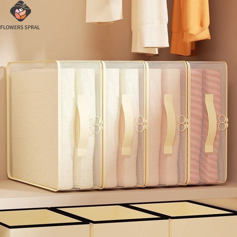 Bed Sheet Organizer, Foldable, Dust-Proof And Transparent, Easy To Access, Used For Storing Bedding, Clothing And Other Items