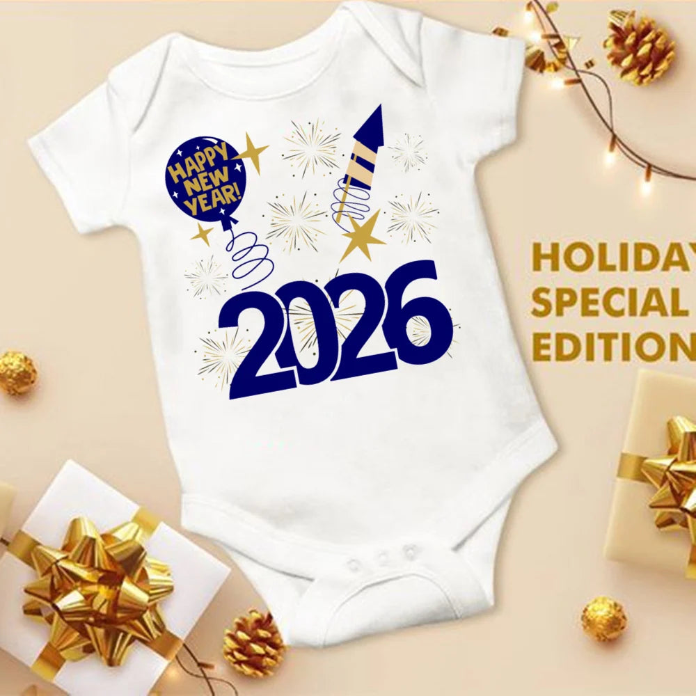 Baby Bodysuit Hello 2026 Inant Romper New Year Baby Gift Toddler Short Sleeve Jumpsuit Boys Girls Clothes Newbron Shower Present