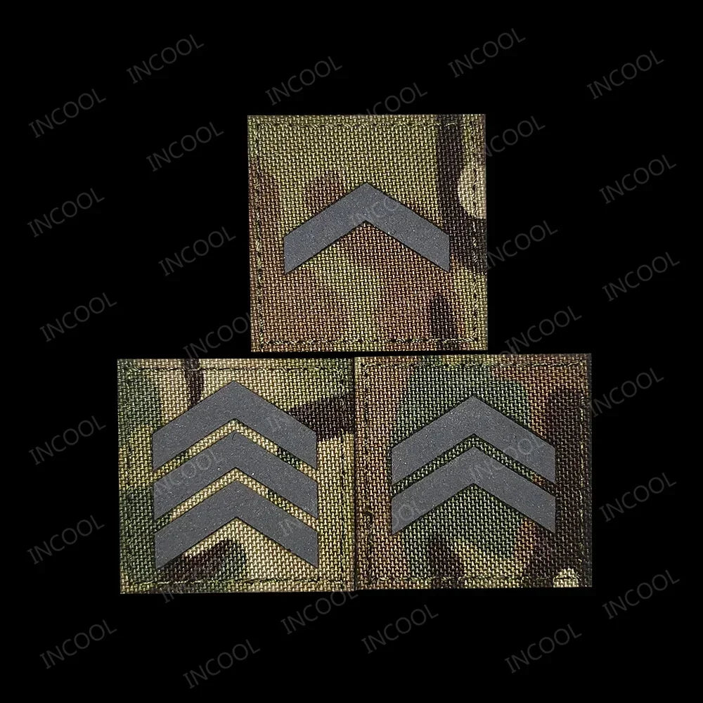 Infrared Reflective IR Rank Patch Uniform Ranks Embroidered Patches Appliques Shoulder Decorative Armband MED Badge For Clothing