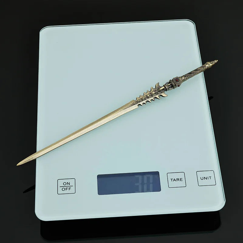 22cm/8.66in Cold Weapons Model Metal Handicraft Ornament Model Chase The Sun Sword Toy Ornament Model Desktop Display Collection