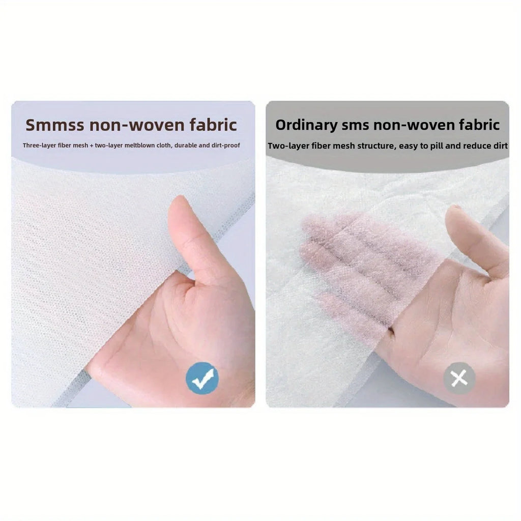 3PCS Disposable Bed Sheet Set Non-Woven Travel Bedding  Hypoallergenic Pillowcase & Fitted Sheet for Hotel, Camping