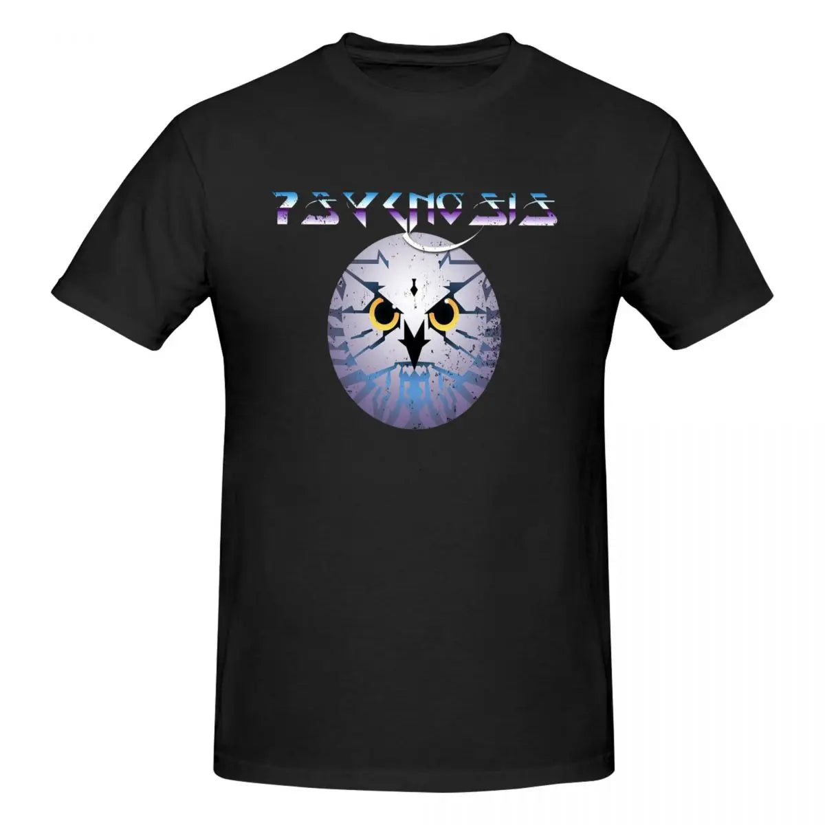 Amiga Psygnosis Owl T-Shirt for Men Cotton Oversized T Shirts Men's Tees Short O-Neck Summer Clothes Tops S-6XL