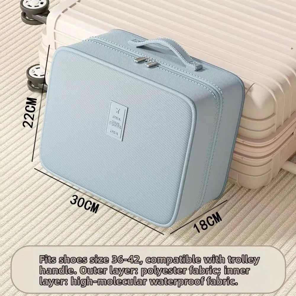 Upgraded Multi-layer Travel Shoe Bag Zipper Waterproof Sneakers Storage Bag Portable Sturdy Storage Box Store 4 Pairs of Shoes