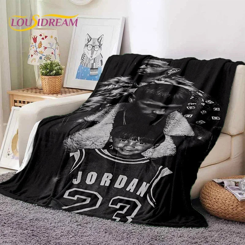 Free Anuel AA Rapper Hip Hop Singer Soft Flannel Blanket for Beds Bedroom Sofa Picnic,Throw Blanket for Outdoor Leisure Nap Gift