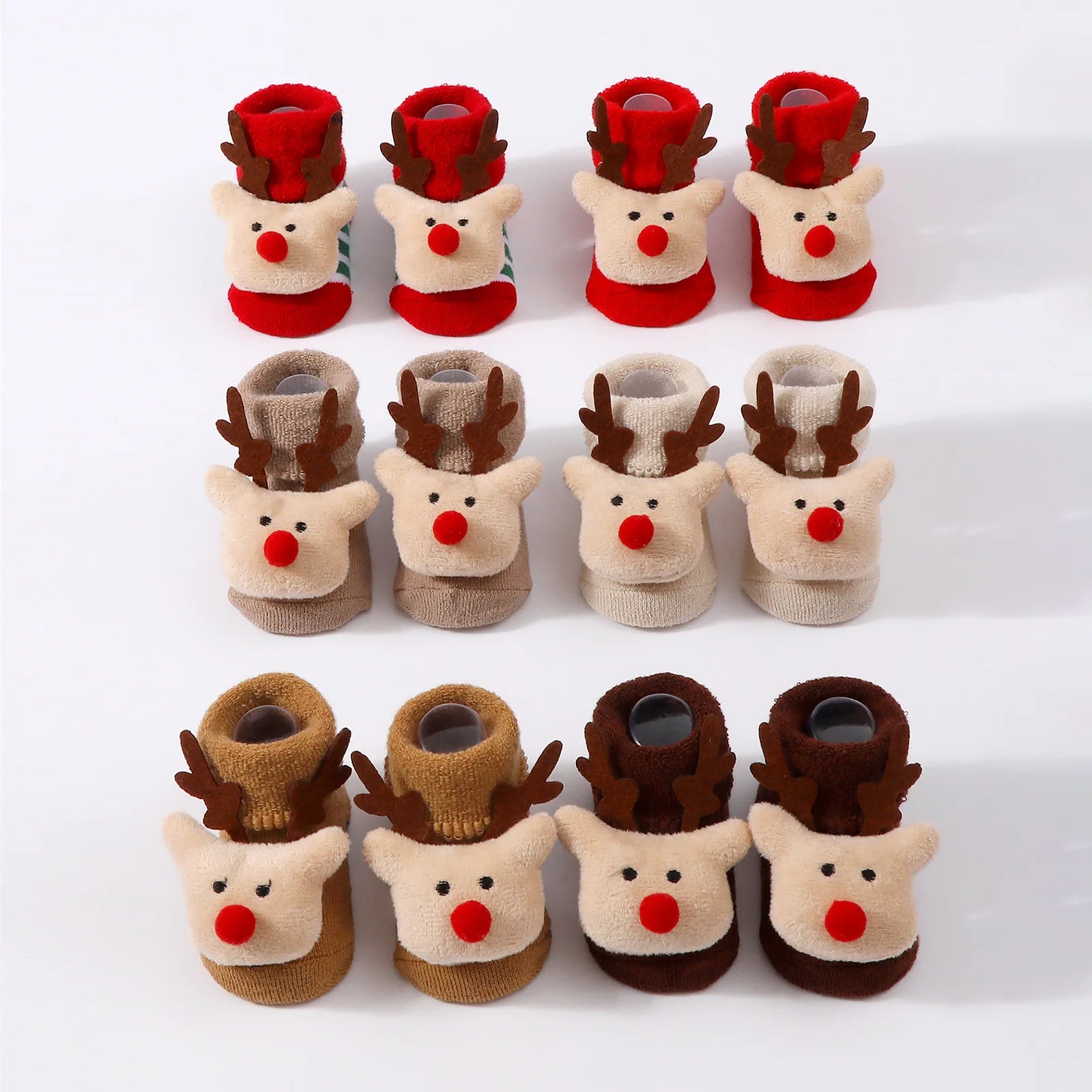 Cute Elk Santa Claus Doll Knitted Baby Socks Newborn Toddler Soft Snowman Warm Floor Socks Girls Infant Boys Mid Socks New