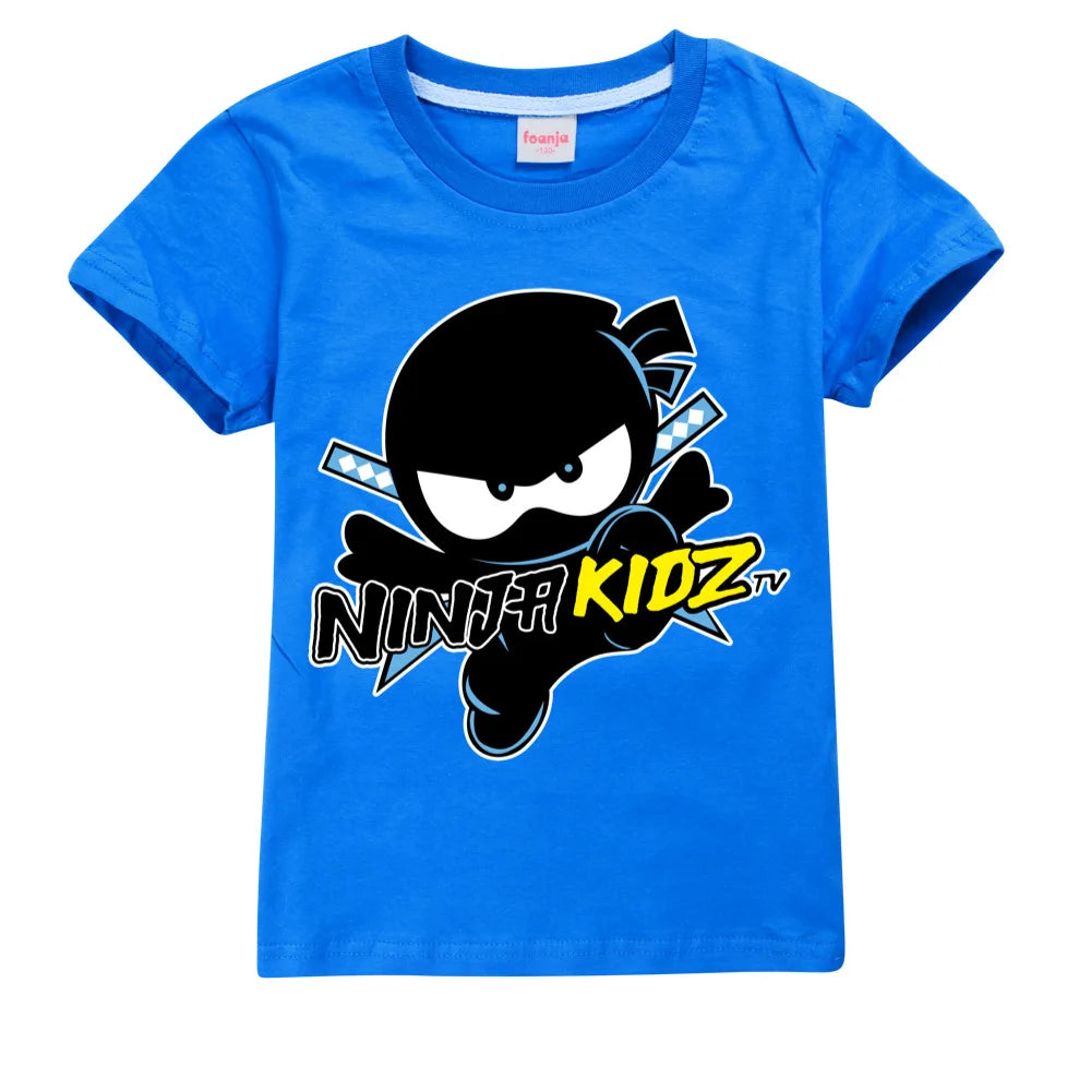 NINJA KIDZ Kids Clothes Summer Boys Fashion Short Sleeve T-Shirt Boys Graphic Tee Baby Girls Tops Children Pullover Hot Selling