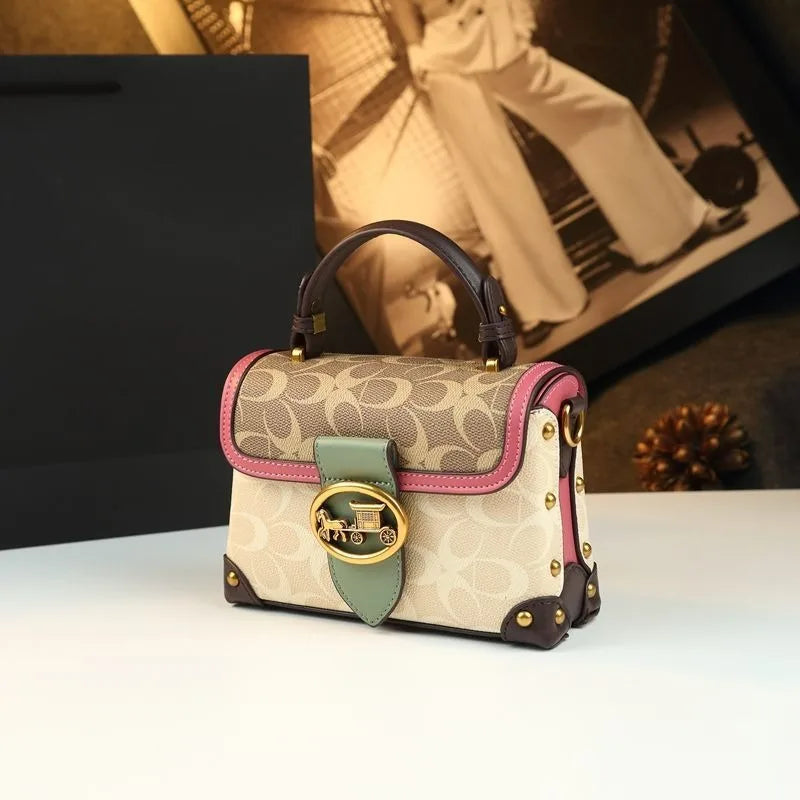 A new 2025 stylish and high-end box bag with a niche design and luxurious women's bag, a single-shoulder crossbody bag