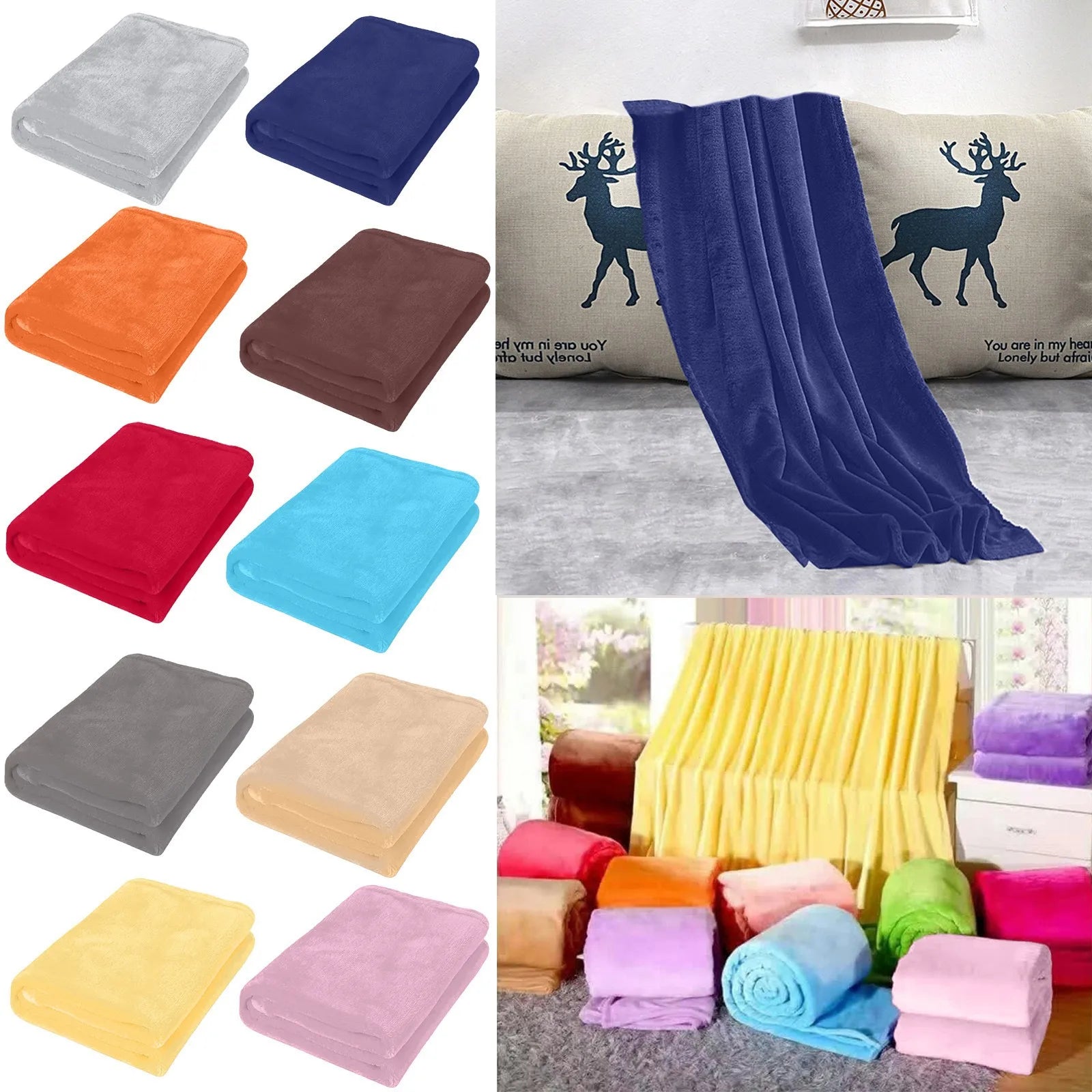 Soft Warm Fleece Flannel Throw Blankets For Beds Faux Fur Solid Color Sofa Cover Bedspread Winter Plush Wool Blanket home Decor