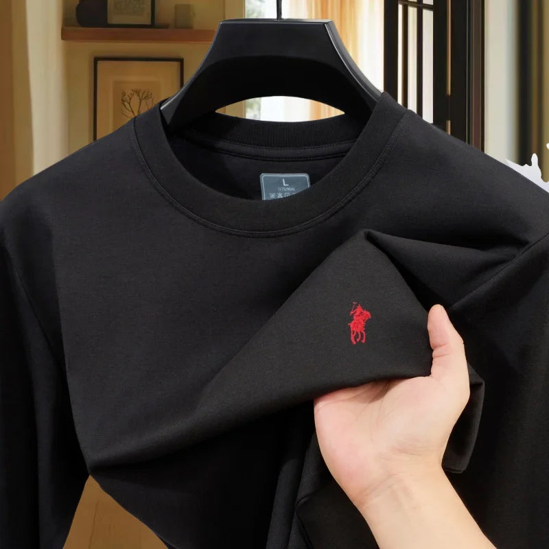 2025 Autumn Hot Selling New Designer Brand Original Crown Embroidered Long Sleeve Men' Casual Comfortable Round Neck T-shirt Top