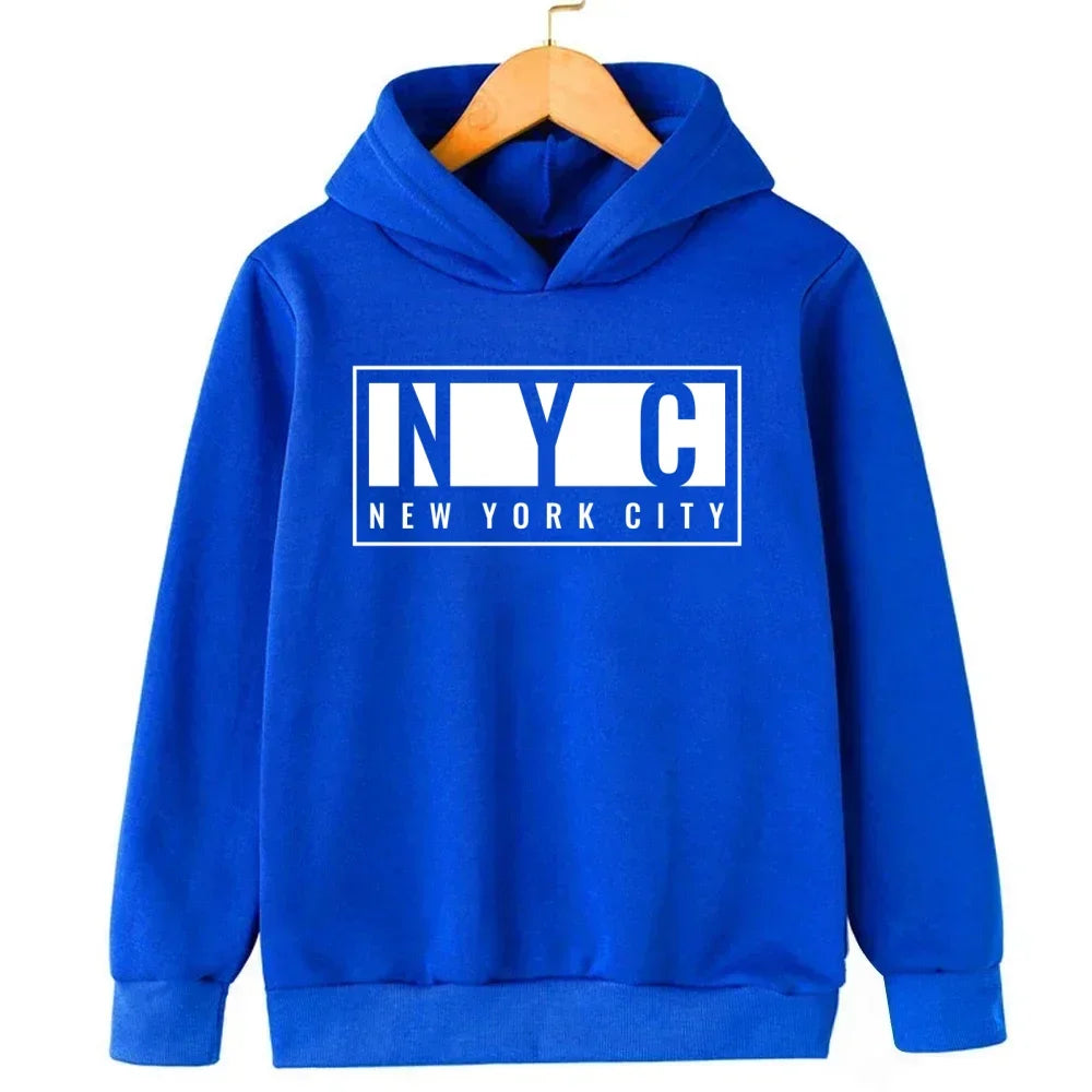 New York Boys and Girls Hoodies Autumn/Winter Hoodies Long Sleeves Classic Casual Minimalist Jackets Children's Letter Hoodies