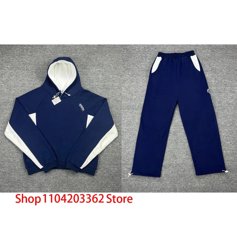 Fashion Brand Mertra Hoodie Sweatpants Men Women High Street Hip-hop Embroidered Logo Autumn Winter Fleece Pullover Set