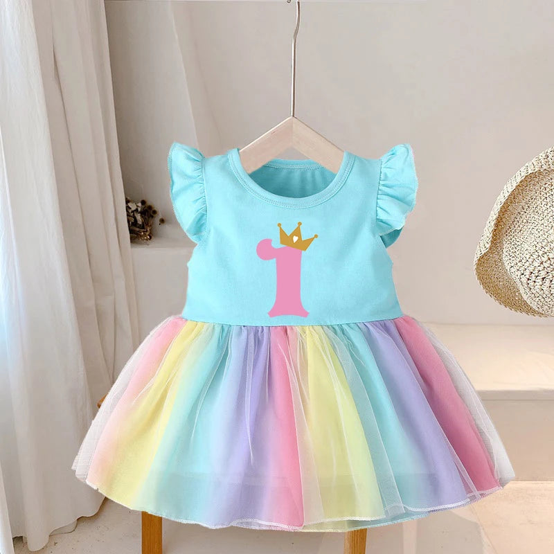 Baby Girls Birthday Outfits Dresses 1 2 3 4 Years Baby Birthday Dress Summer Kids Girl Casual Princess Dresses Kids Clothes